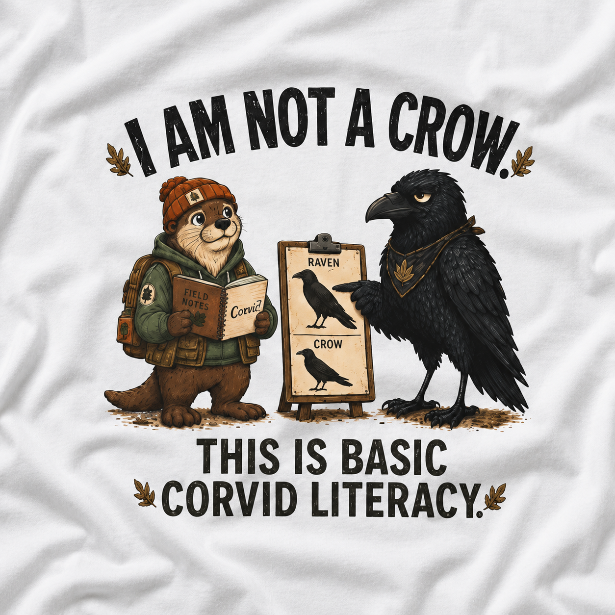 I am Not a Crow, This is Basic Covid Literacy Otto and Echo T‑Shirt