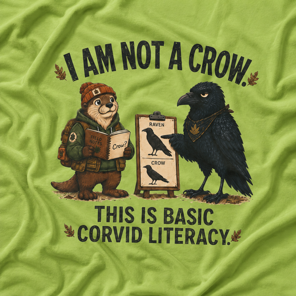 I am Not a Crow, This is Basic Covid Literacy Otto and Echo T‑Shirt