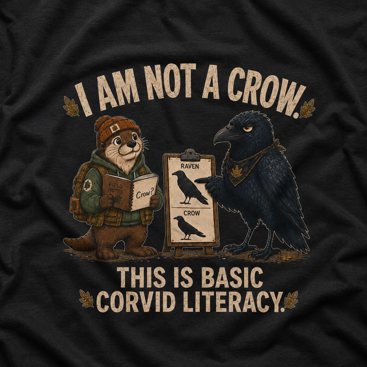 I am Not a Crow, This is Basic Covid Literacy Otto and Echo T‑Shirt