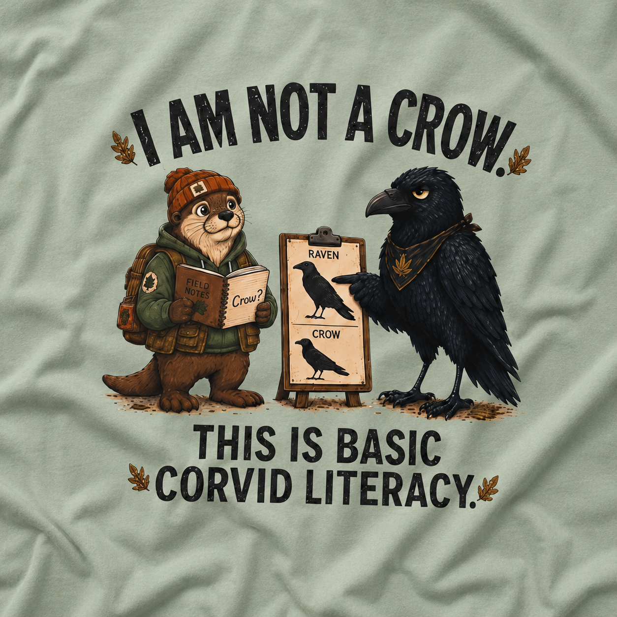 I am Not a Crow, This is Basic Covid Literacy Otto and Echo T‑Shirt