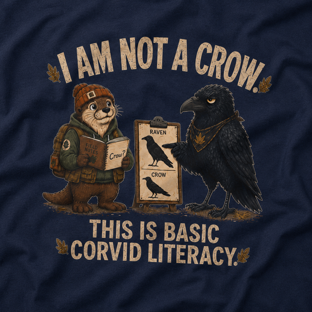 I am Not a Crow, This is Basic Covid Literacy Otto and Echo T‑Shirt
