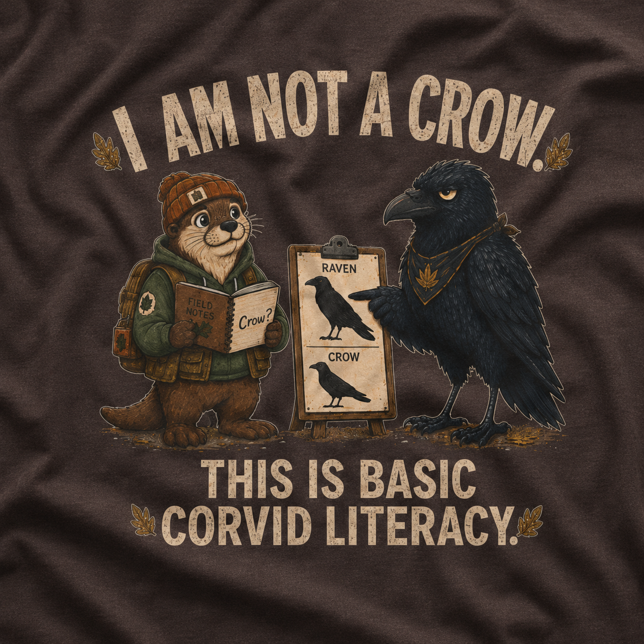 I am Not a Crow, This is Basic Covid Literacy Otto and Echo T‑Shirt