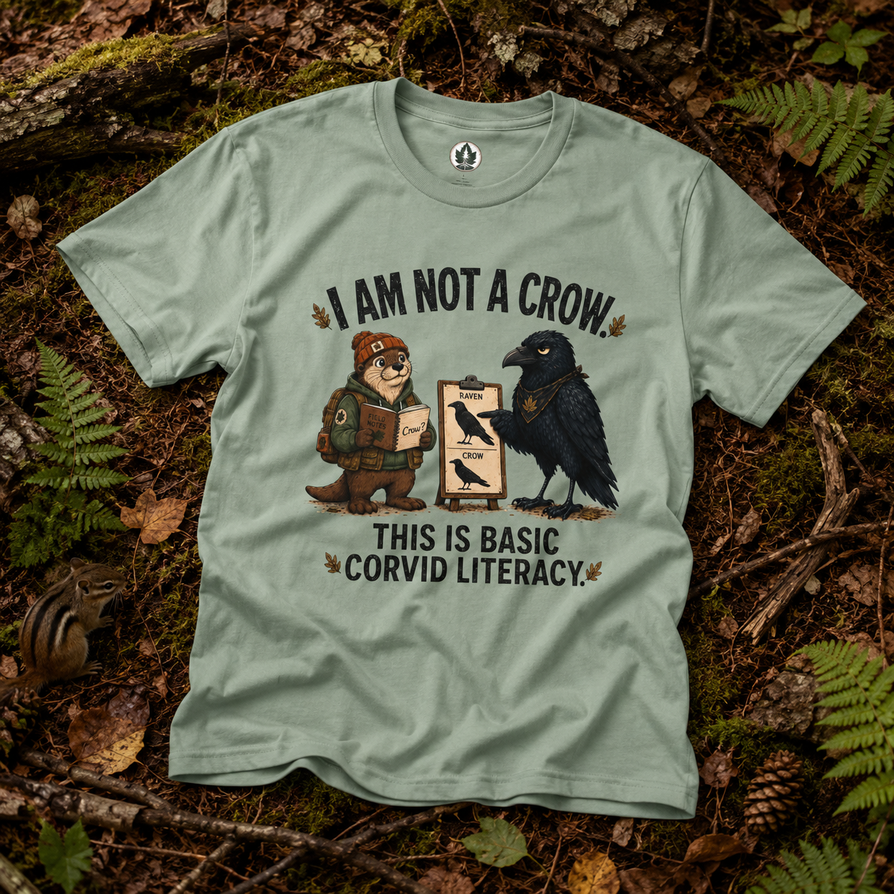 I am Not a Crow, This is Basic Covid Literacy Otto and Echo T‑Shirt