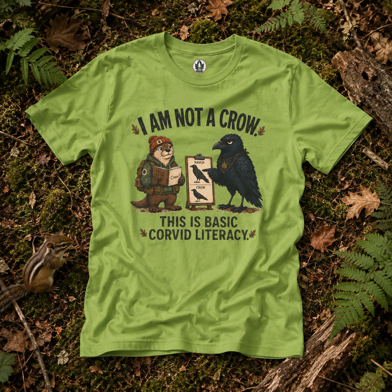 I am Not a Crow, This is Basic Covid Literacy Otto and Echo T‑Shirt
