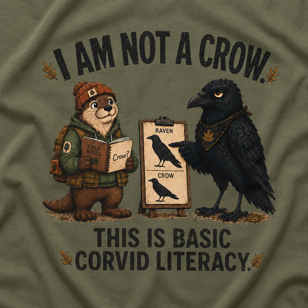 I am Not a Crow, This is Basic Covid Literacy Otto and Echo T‑Shirt