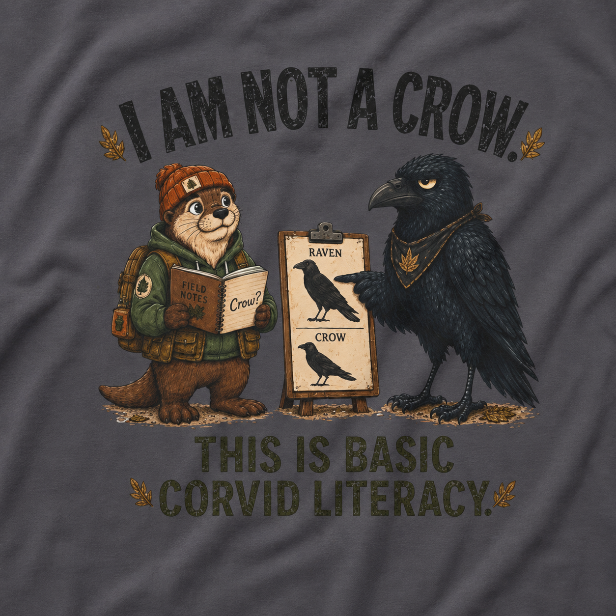 I am Not a Crow, This is Basic Covid Literacy Otto and Echo T‑Shirt