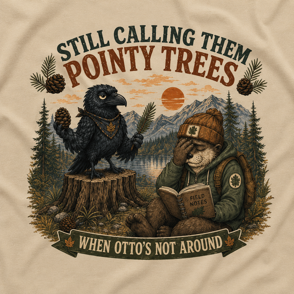 Still Calling Them Pointy Trees, When Otto's Not Around T‑Shirt