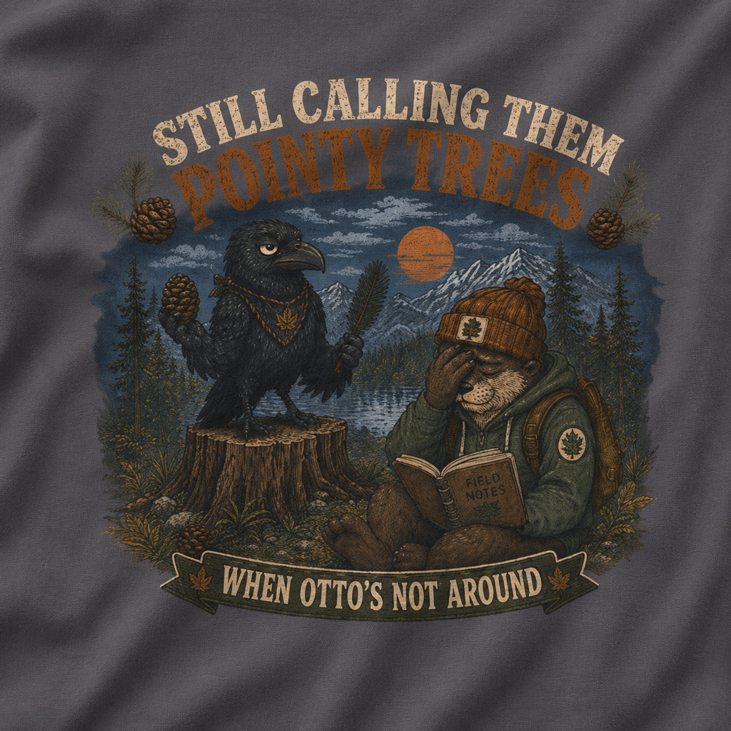 Still Calling Them Pointy Trees, When Otto's Not Around T‑Shirt
