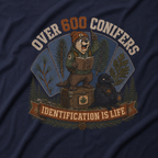 Over 600 Conifers, Identification is Life T‑Shirt