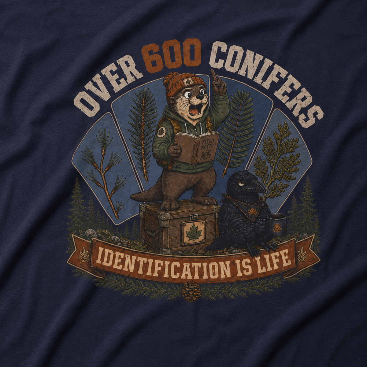 Over 600 Conifers, Identification is Life T‑Shirt