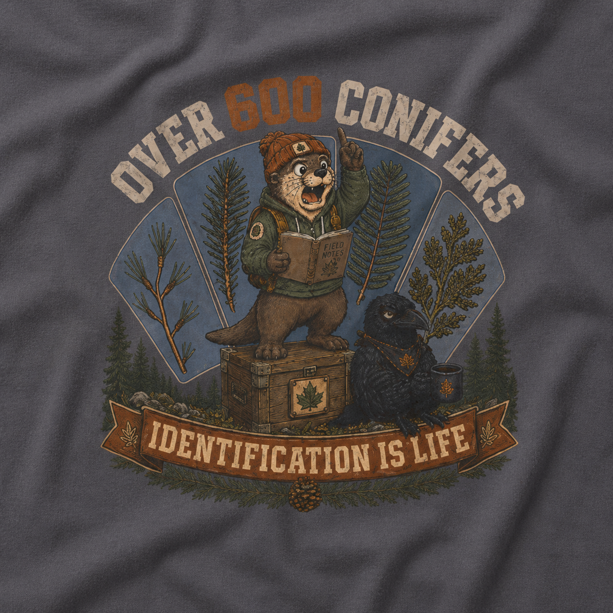 Over 600 Conifers, Identification is Life T‑Shirt