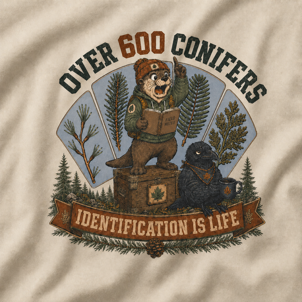 Over 600 Conifers, Identification is Life T‑Shirt