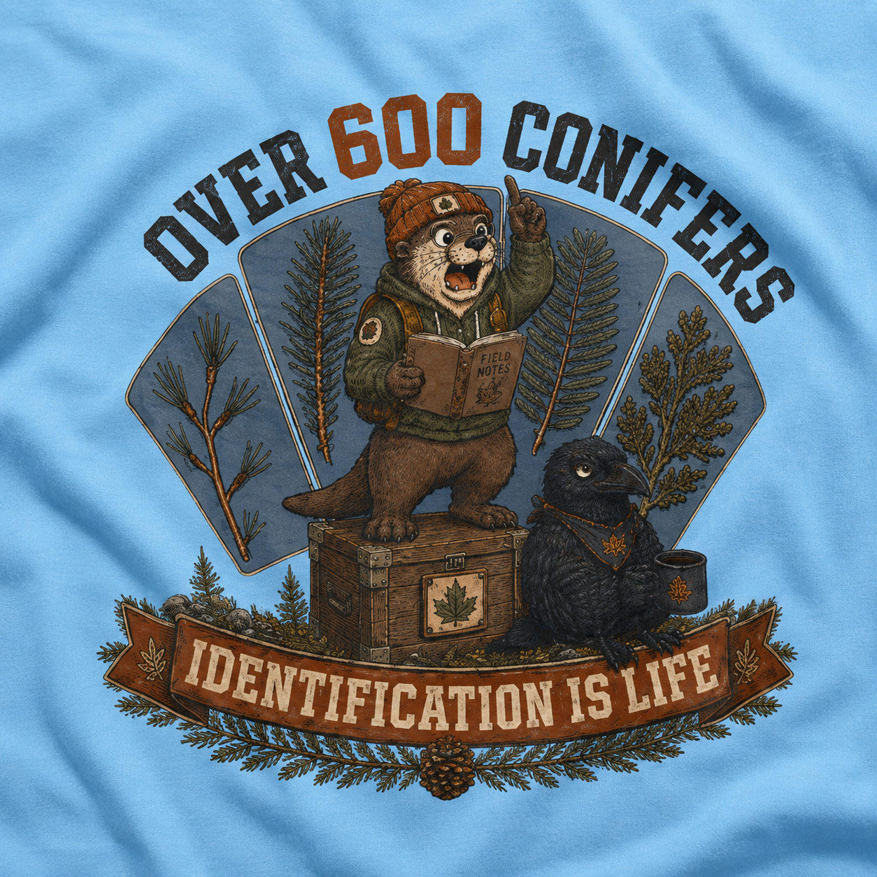 Over 600 Conifers, Identification is Life T‑Shirt