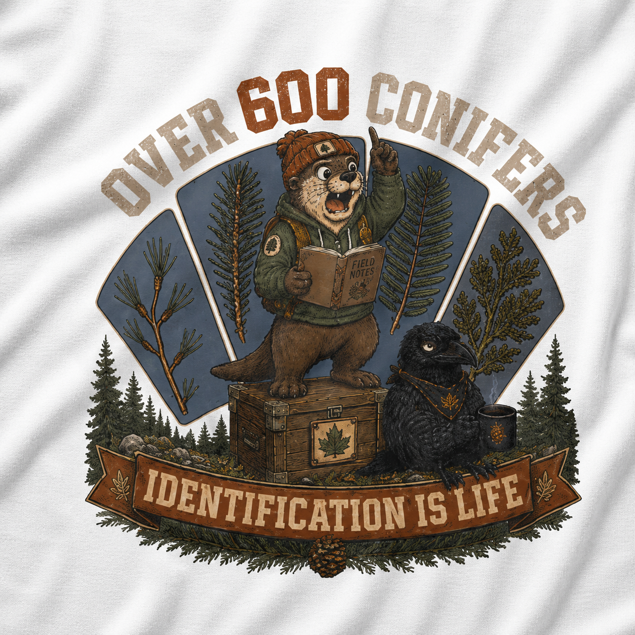 Over 600 Conifers, Identification is Life T‑Shirt