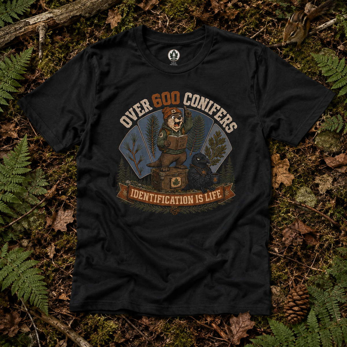 Over 600 Conifers, Identification is Life T‑Shirt