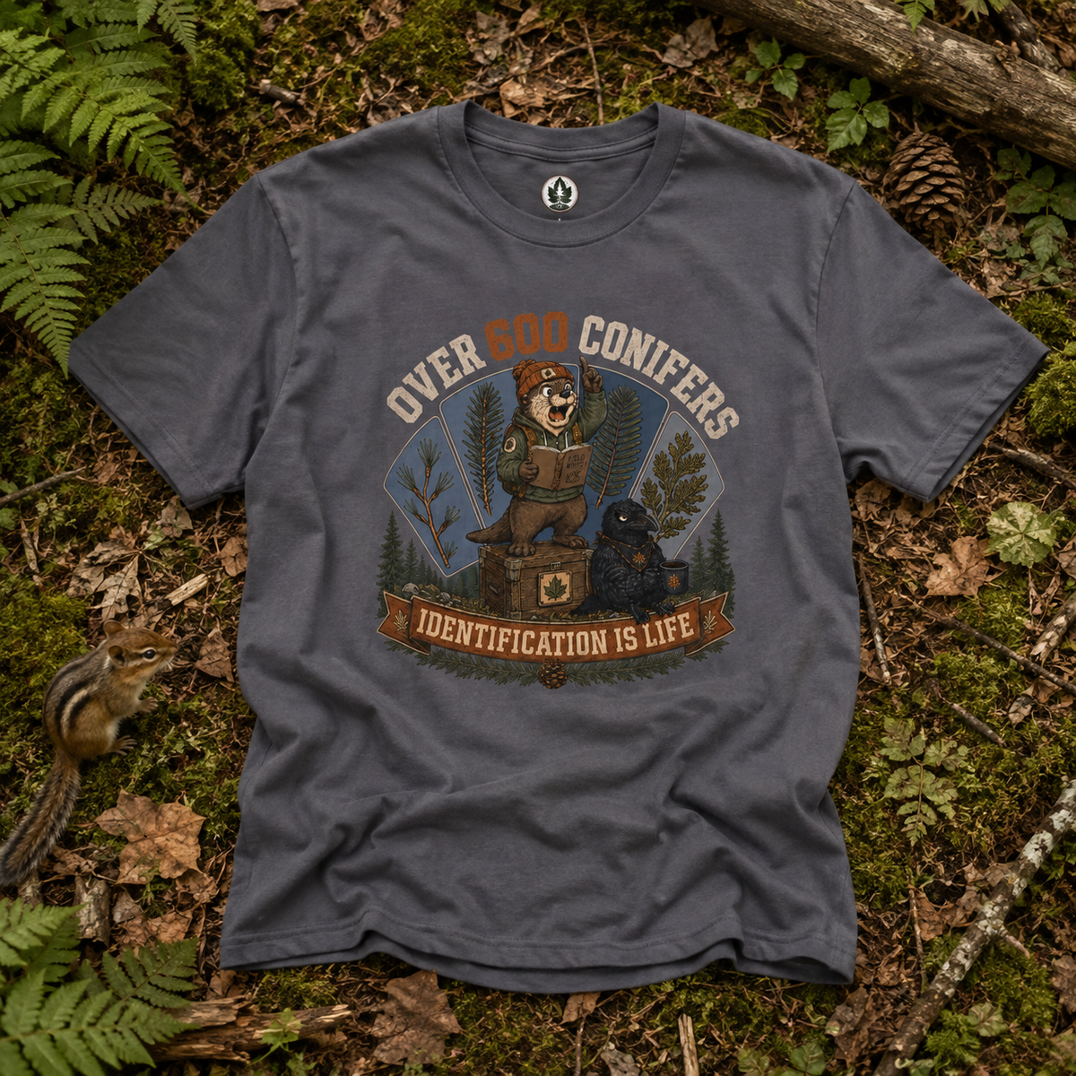Over 600 Conifers, Identification is Life T‑Shirt