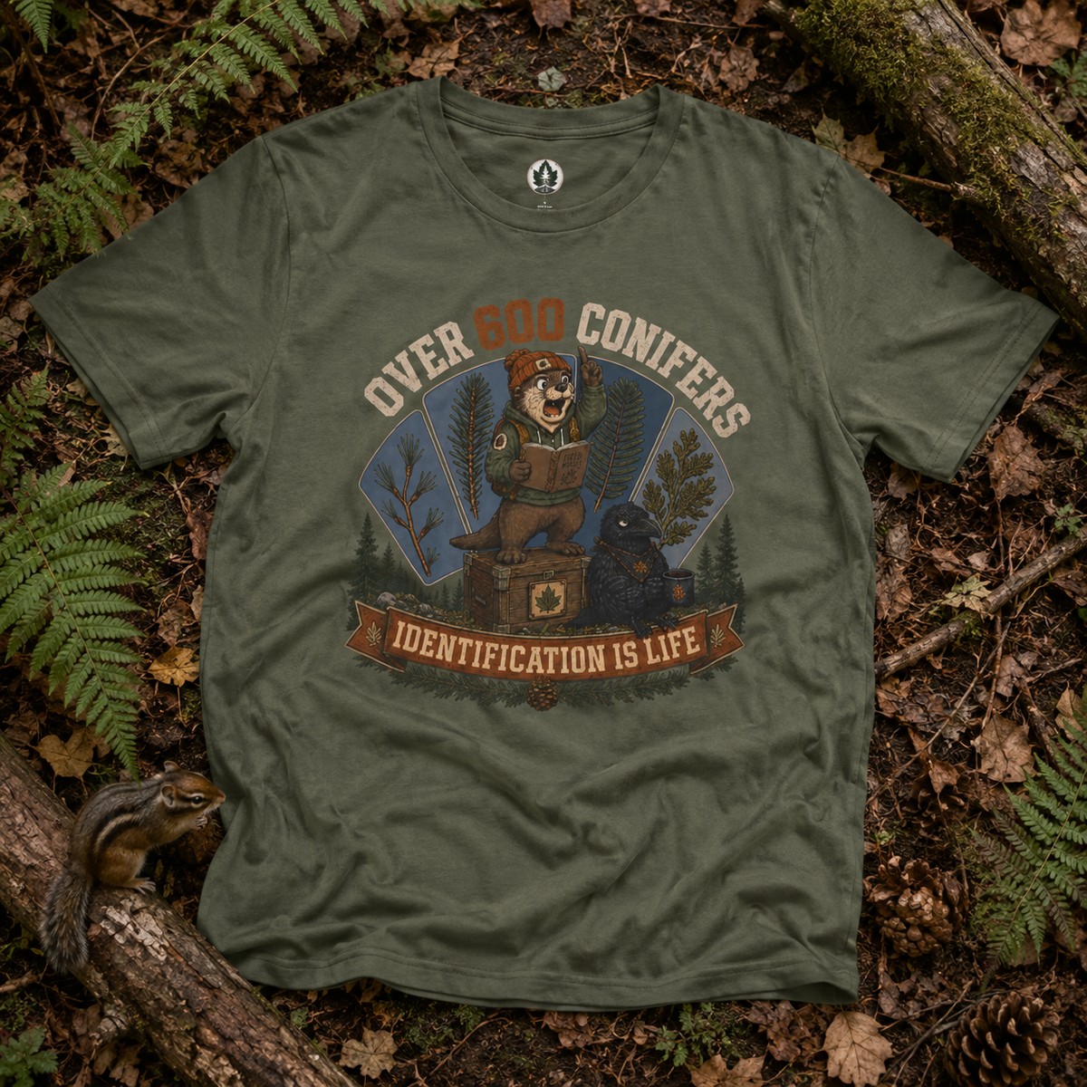 Over 600 Conifers, Identification is Life T‑Shirt