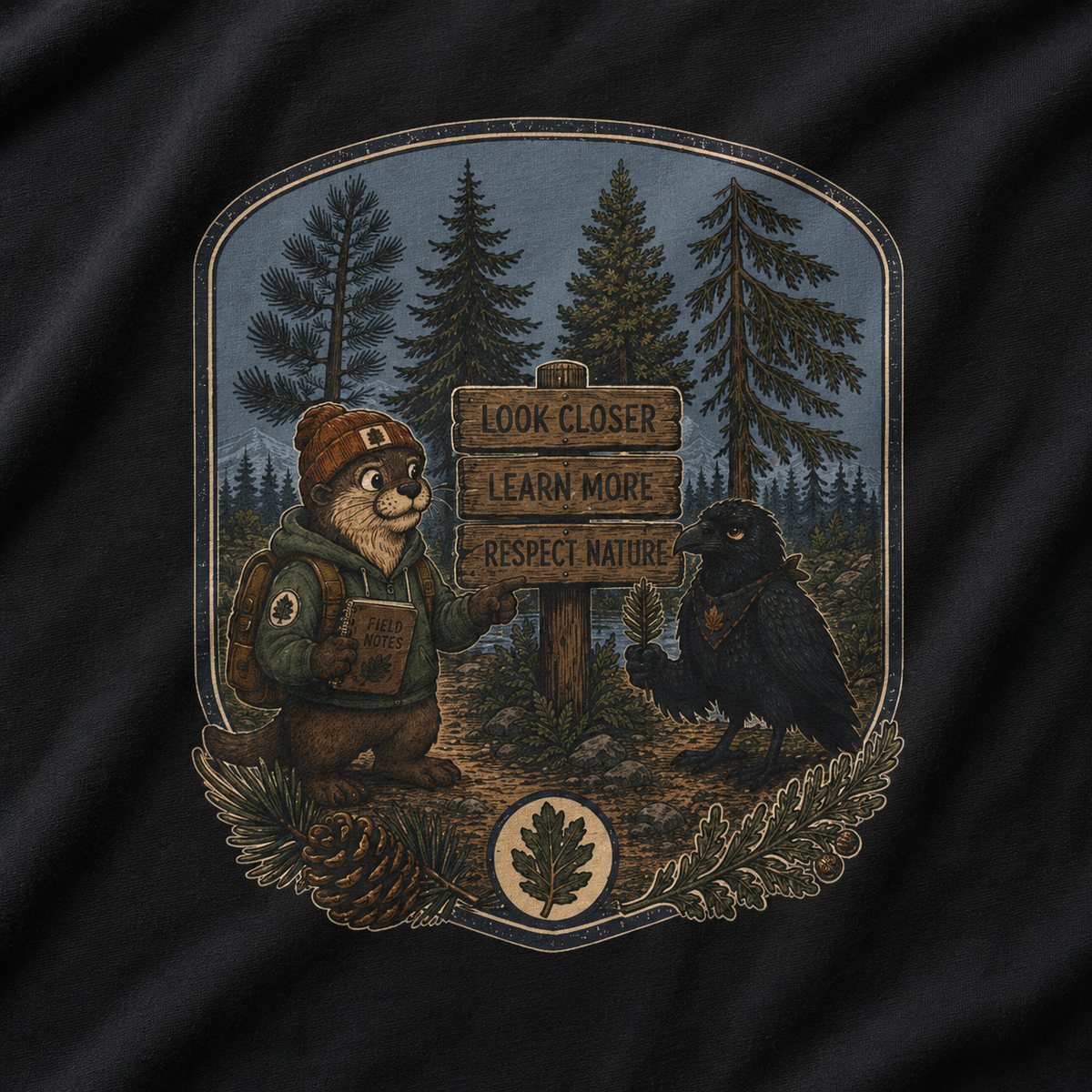 Look Closer, Learn More, Respect Nature T‑Shirt