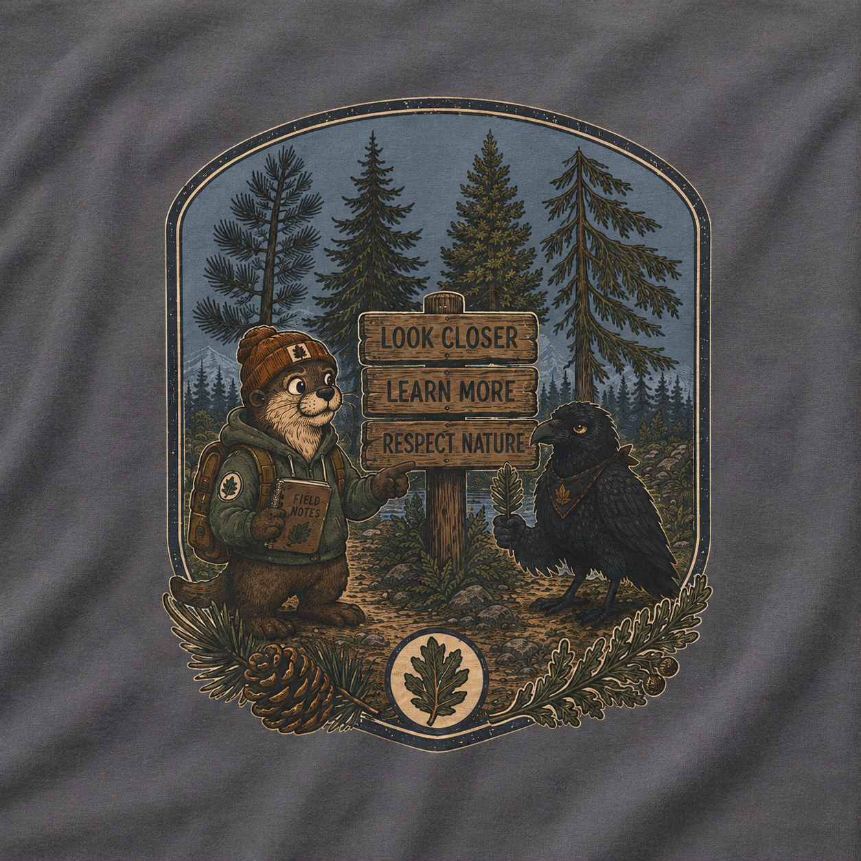 Look Closer, Learn More, Respect Nature T‑Shirt