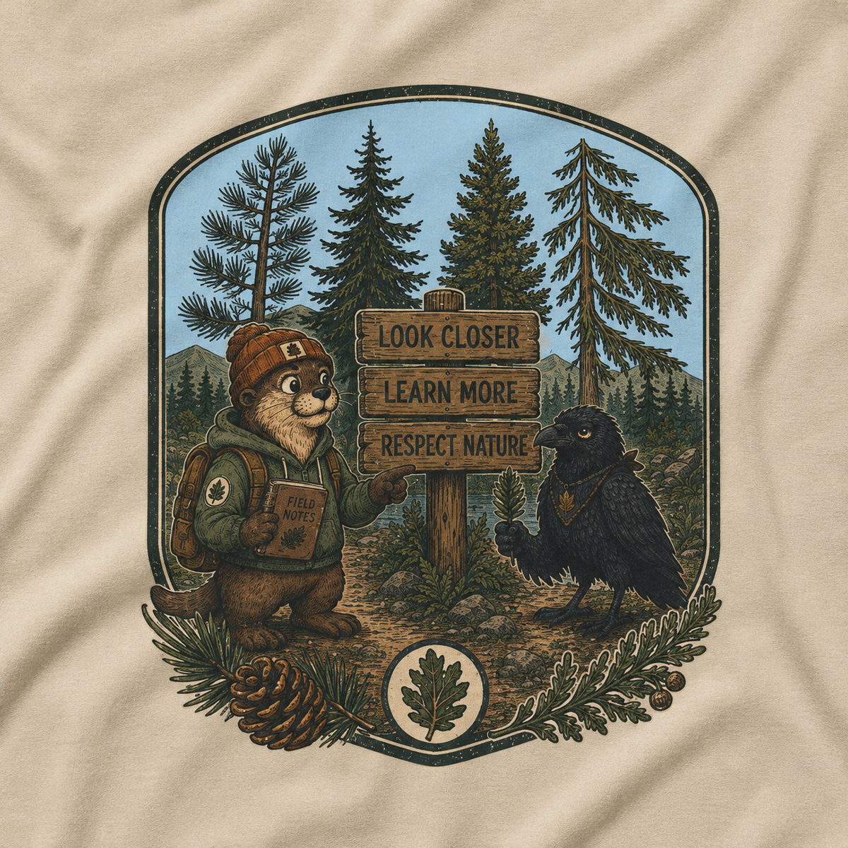 Look Closer, Learn More, Respect Nature T‑Shirt