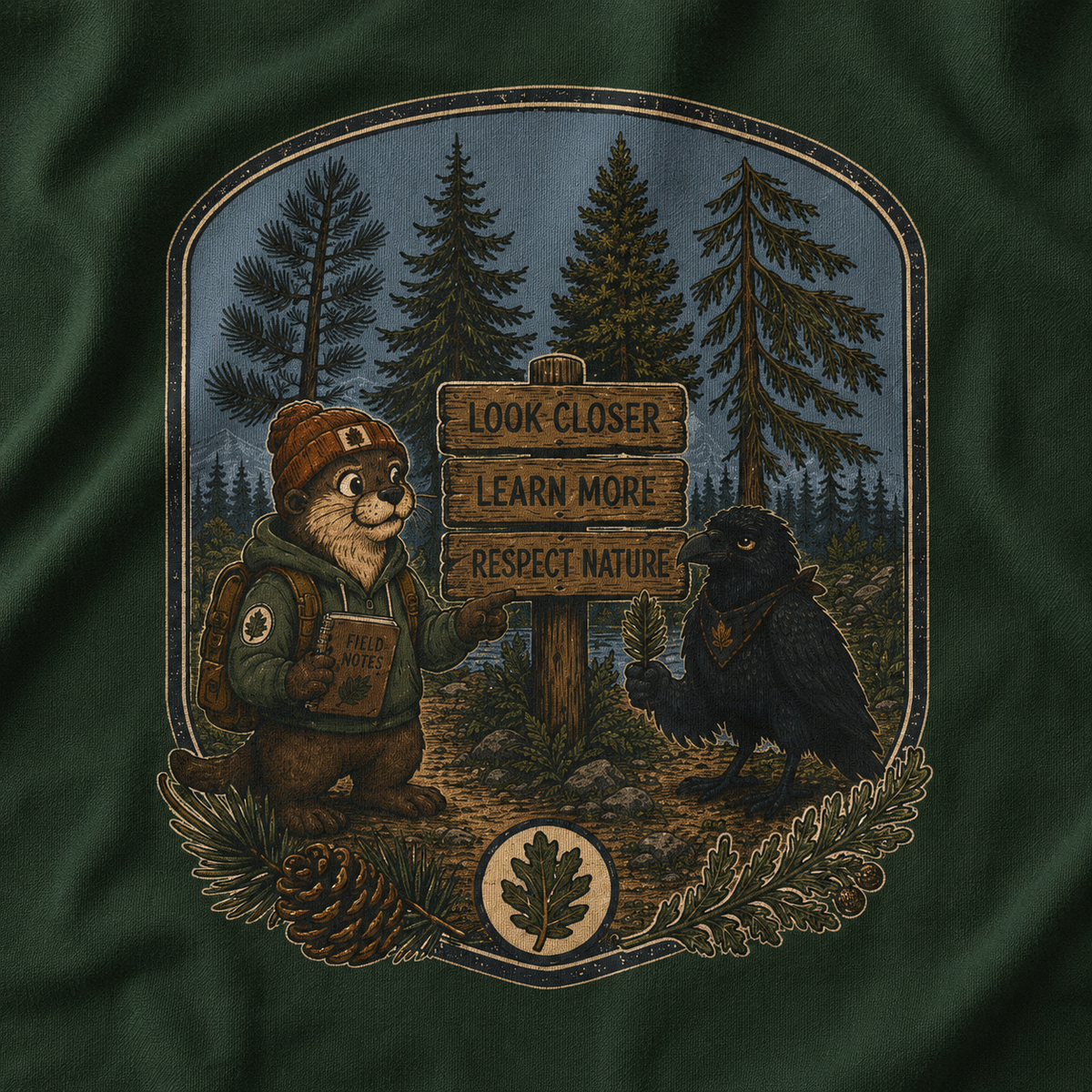 Look Closer, Learn More, Respect Nature T‑Shirt