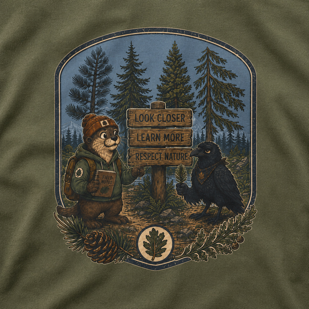 Look Closer, Learn More, Respect Nature T‑Shirt