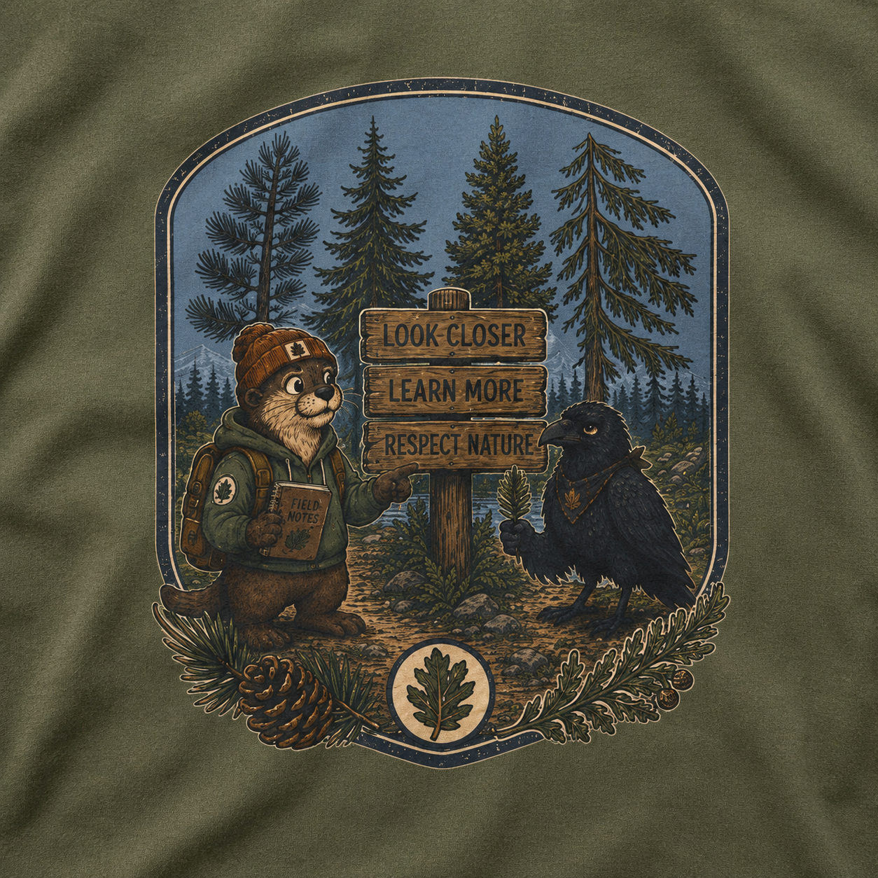 Look Closer, Learn More, Respect Nature T‑Shirt