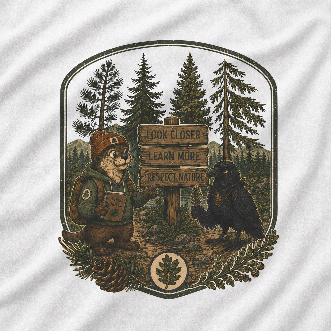 Look Closer, Learn More, Respect Nature T‑Shirt