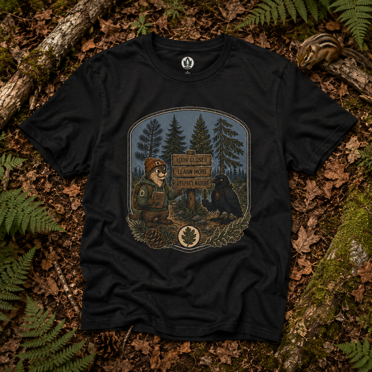 Look Closer, Learn More, Respect Nature T‑Shirt