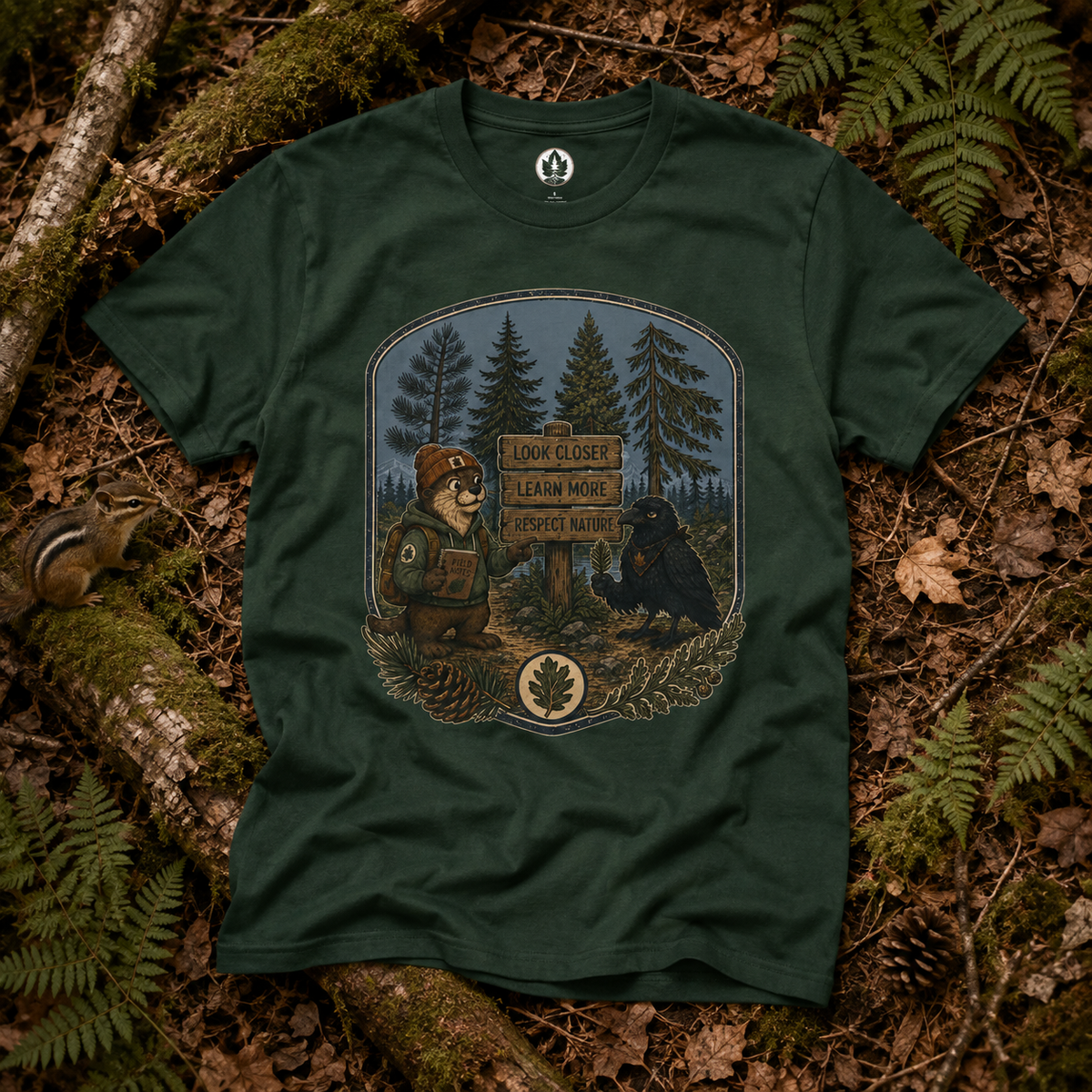 Look Closer, Learn More, Respect Nature T‑Shirt