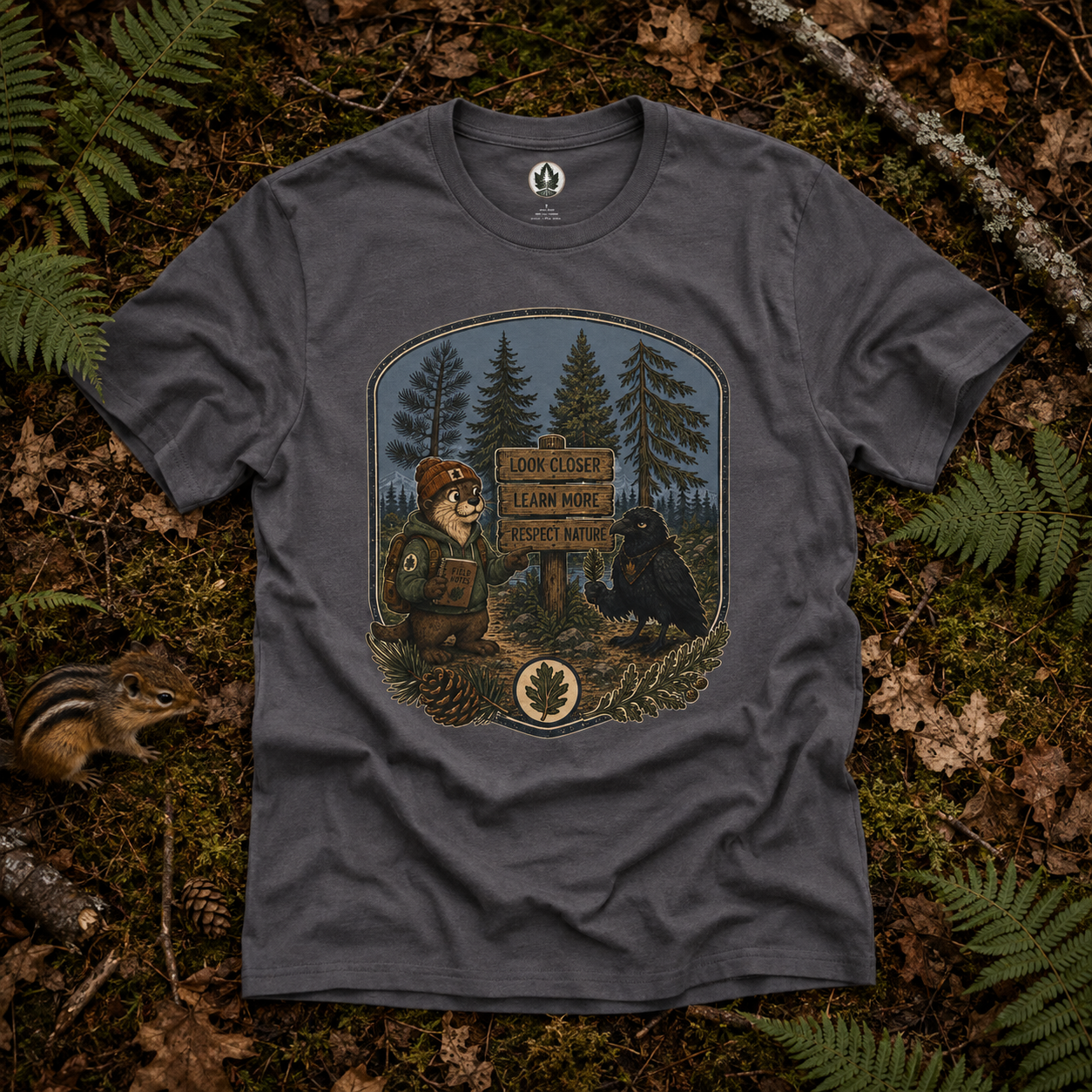 Look Closer, Learn More, Respect Nature T‑Shirt