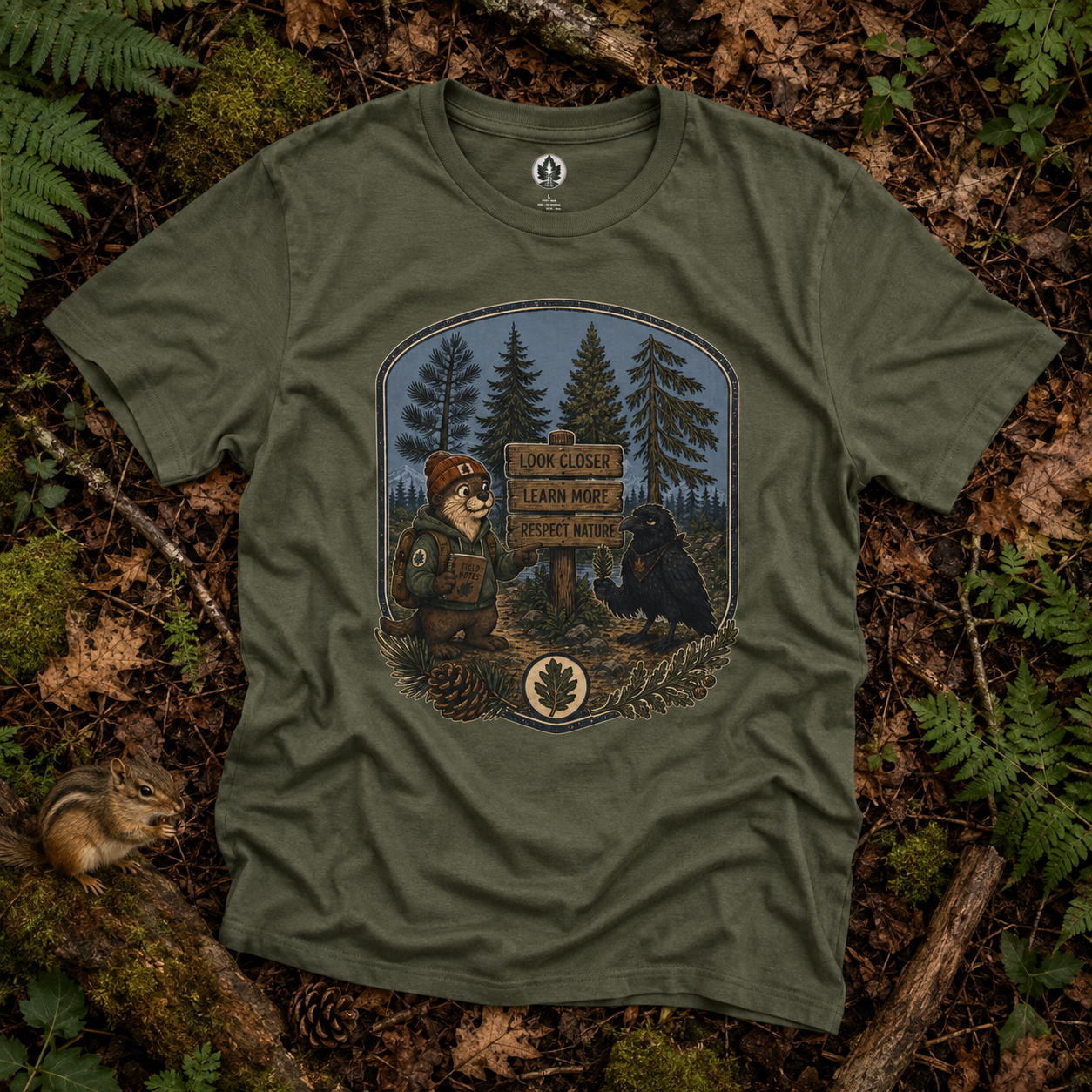 Look Closer, Learn More, Respect Nature T‑Shirt