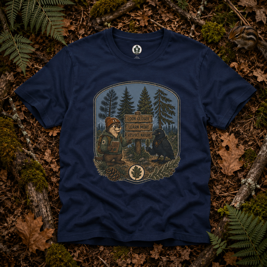 Look Closer, Learn More, Respect Nature T‑Shirt