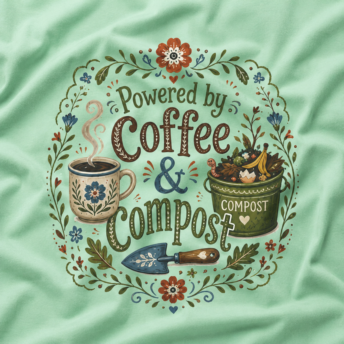 Powered by Coffee and Compost T‑Shirt