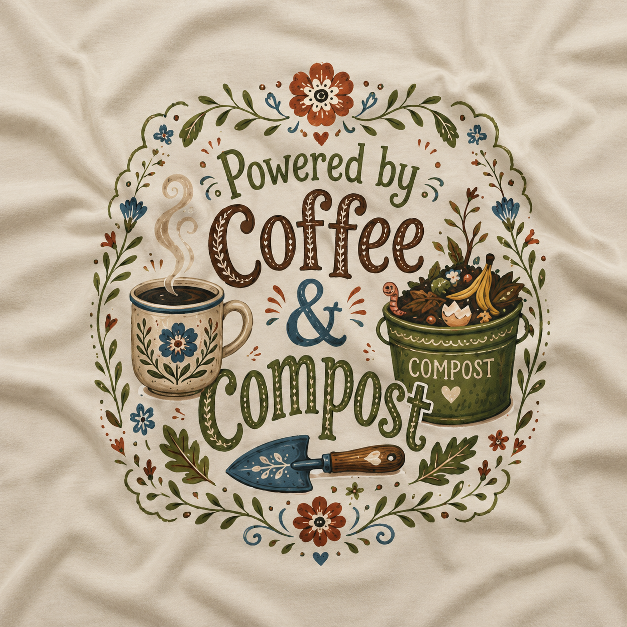 Powered by Coffee and Compost T‑Shirt