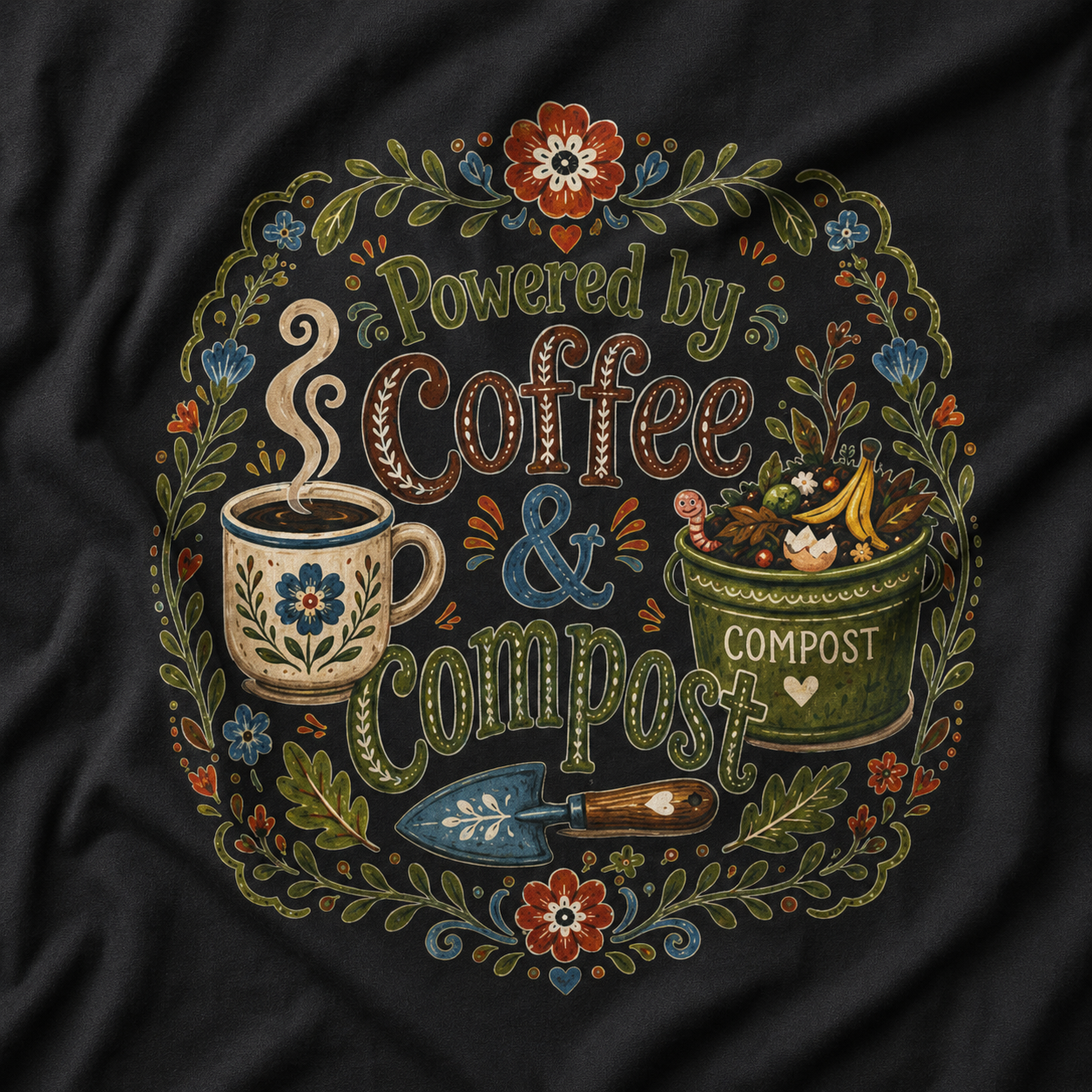 Powered by Coffee and Compost T‑Shirt
