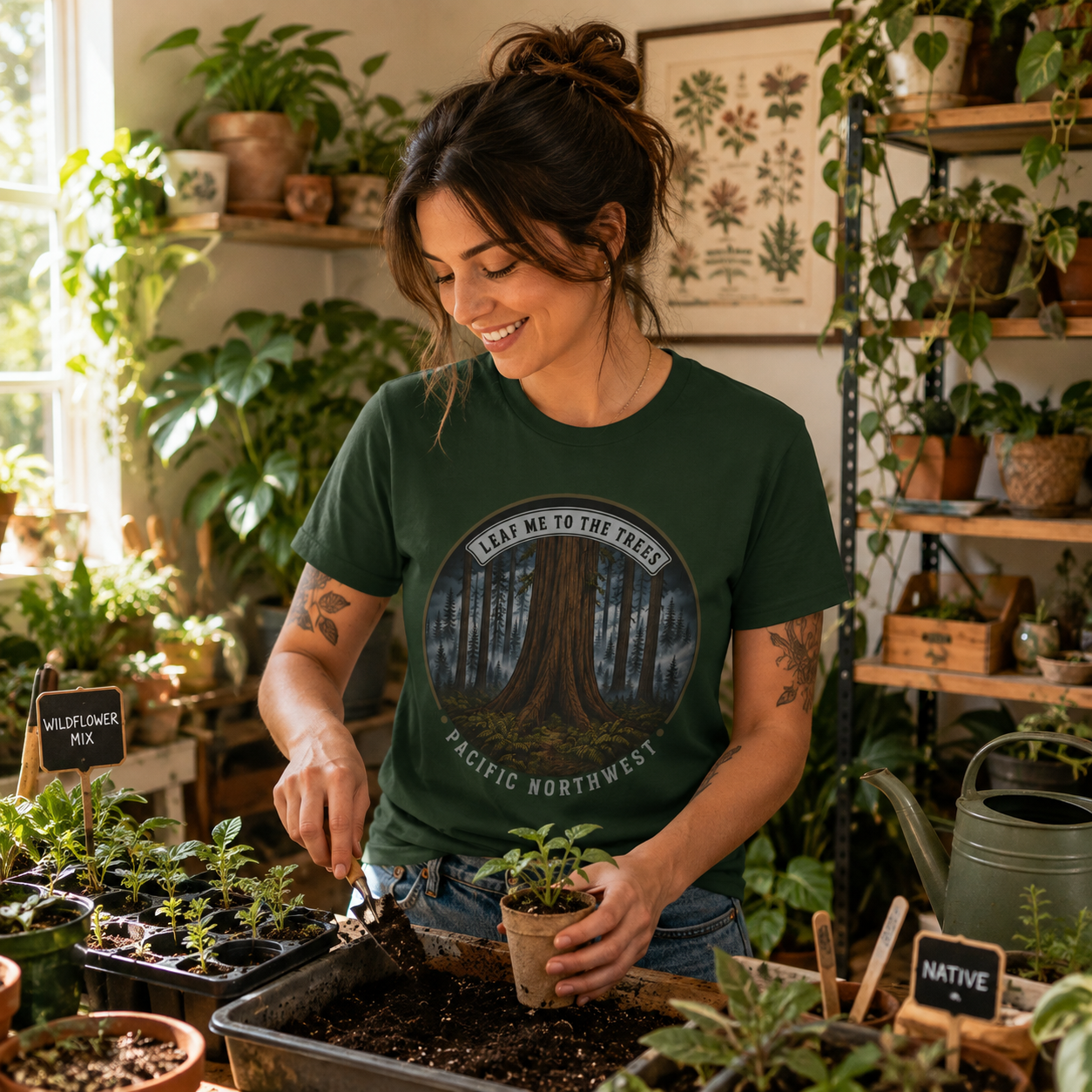 Leaf Me to the Trees Pacific Northwest Tree T‑Shirt