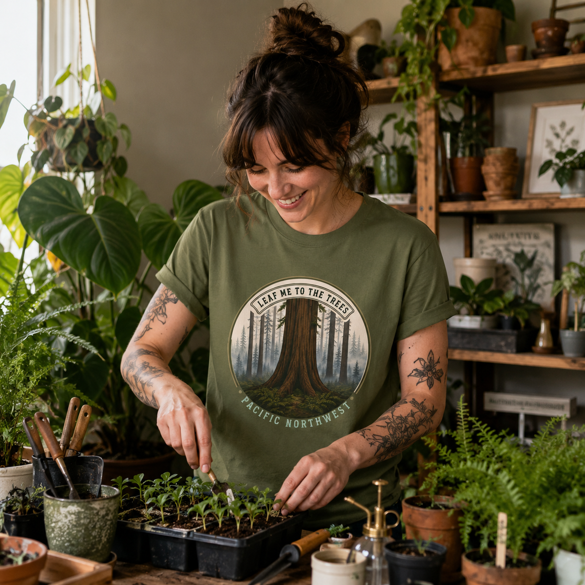 Leaf Me to the Trees Pacific Northwest Tree T‑Shirt