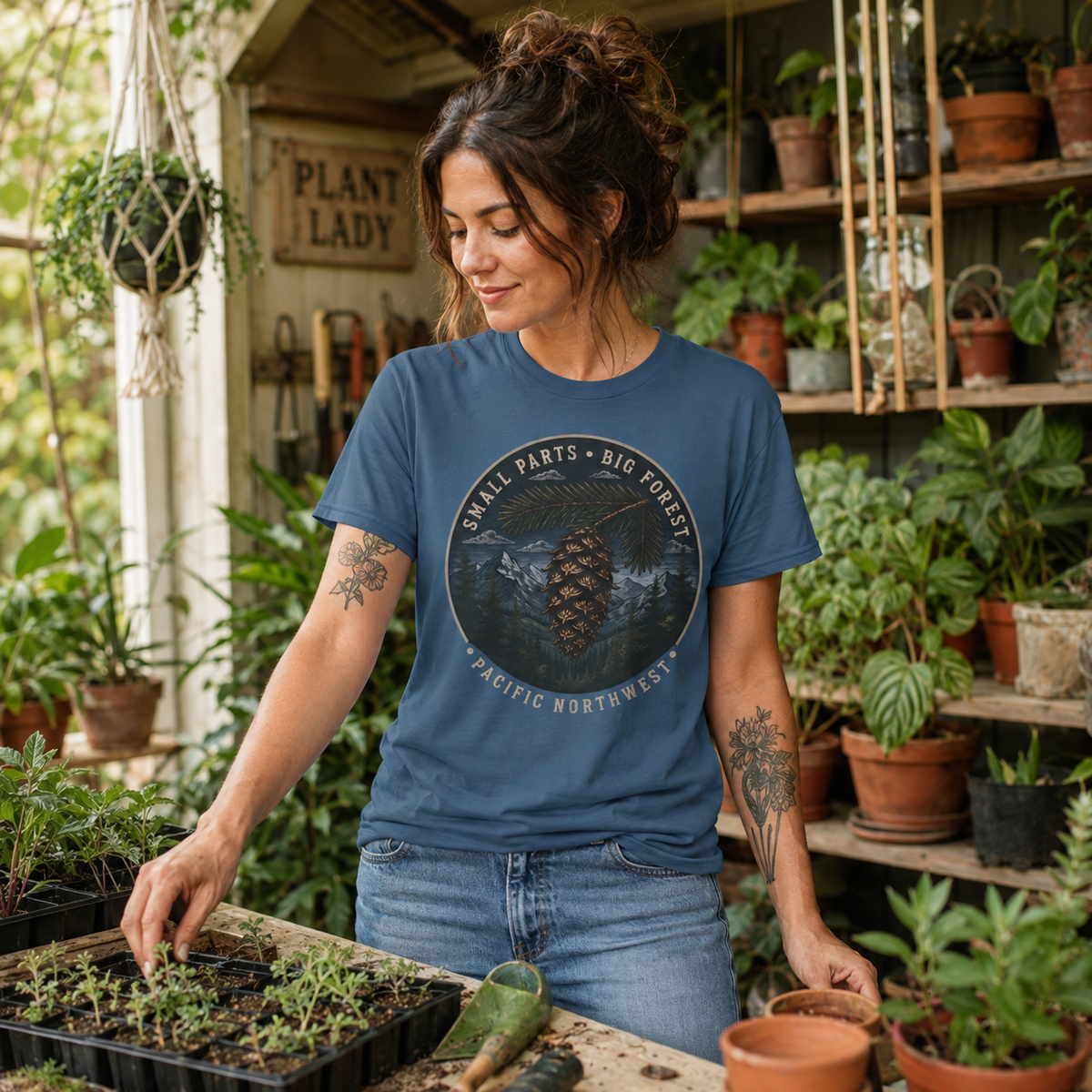 Pacific Northwest Tree T‑Shirt — “Small Parts - Big Forest” Tee