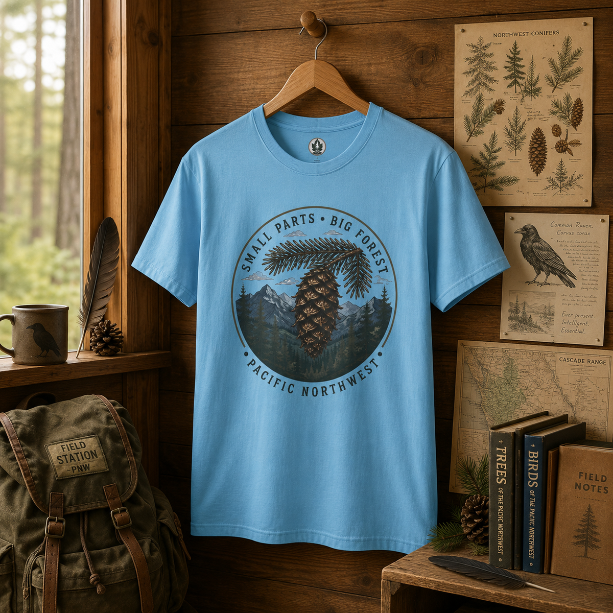 Pacific Northwest Tree T‑Shirt — “Small Parts - Big Forest” Tee