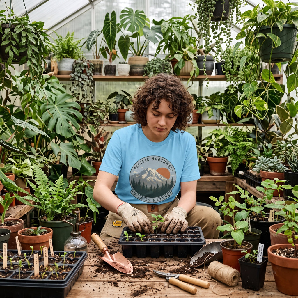 Pacific Northwest Mountain T‑Shirt — “Wild by Nature” Tee