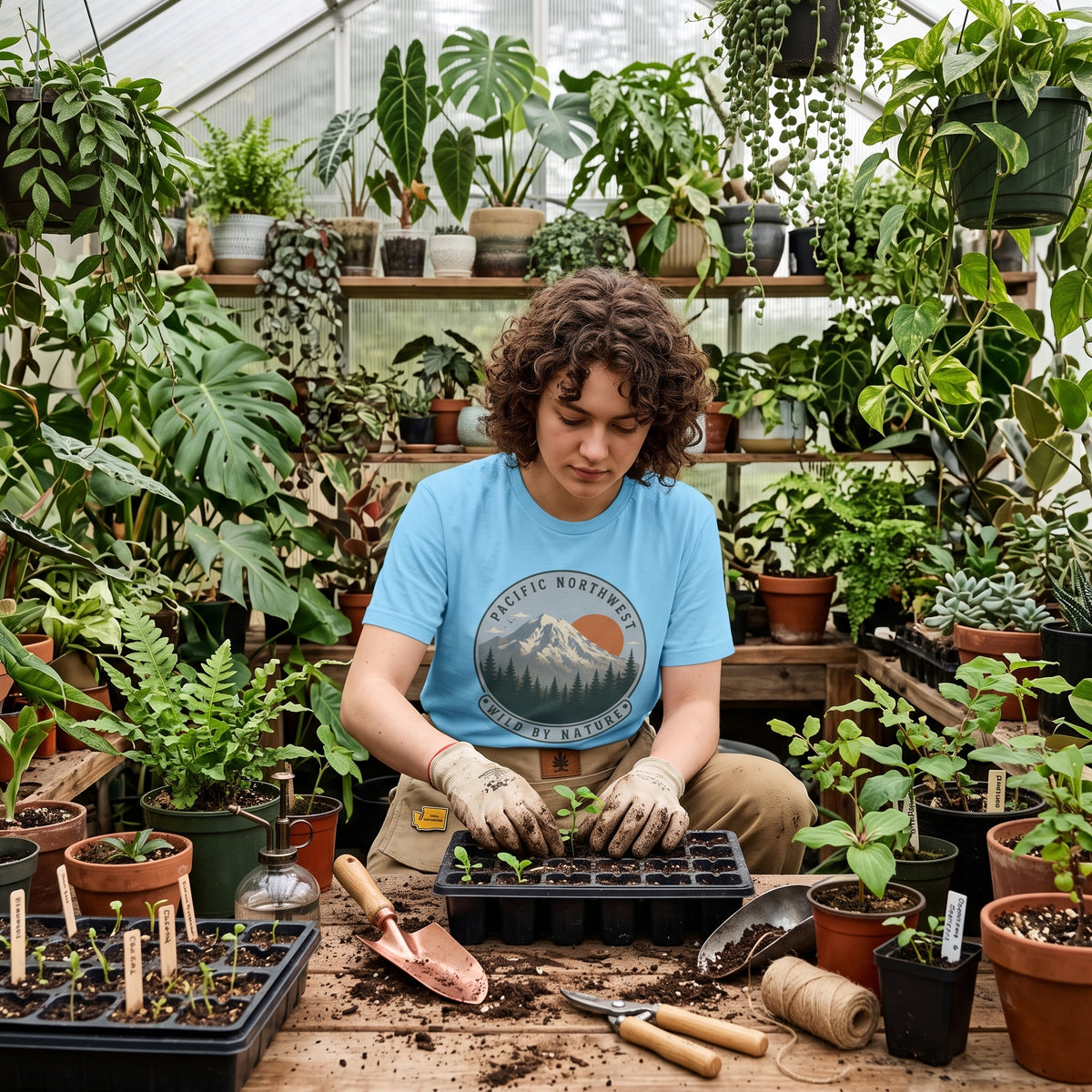 Pacific Northwest Mountain T‑Shirt — “Wild by Nature” Tee