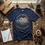Pacific Northwest Mountain T‑Shirt — “Wild by Nature” Tee