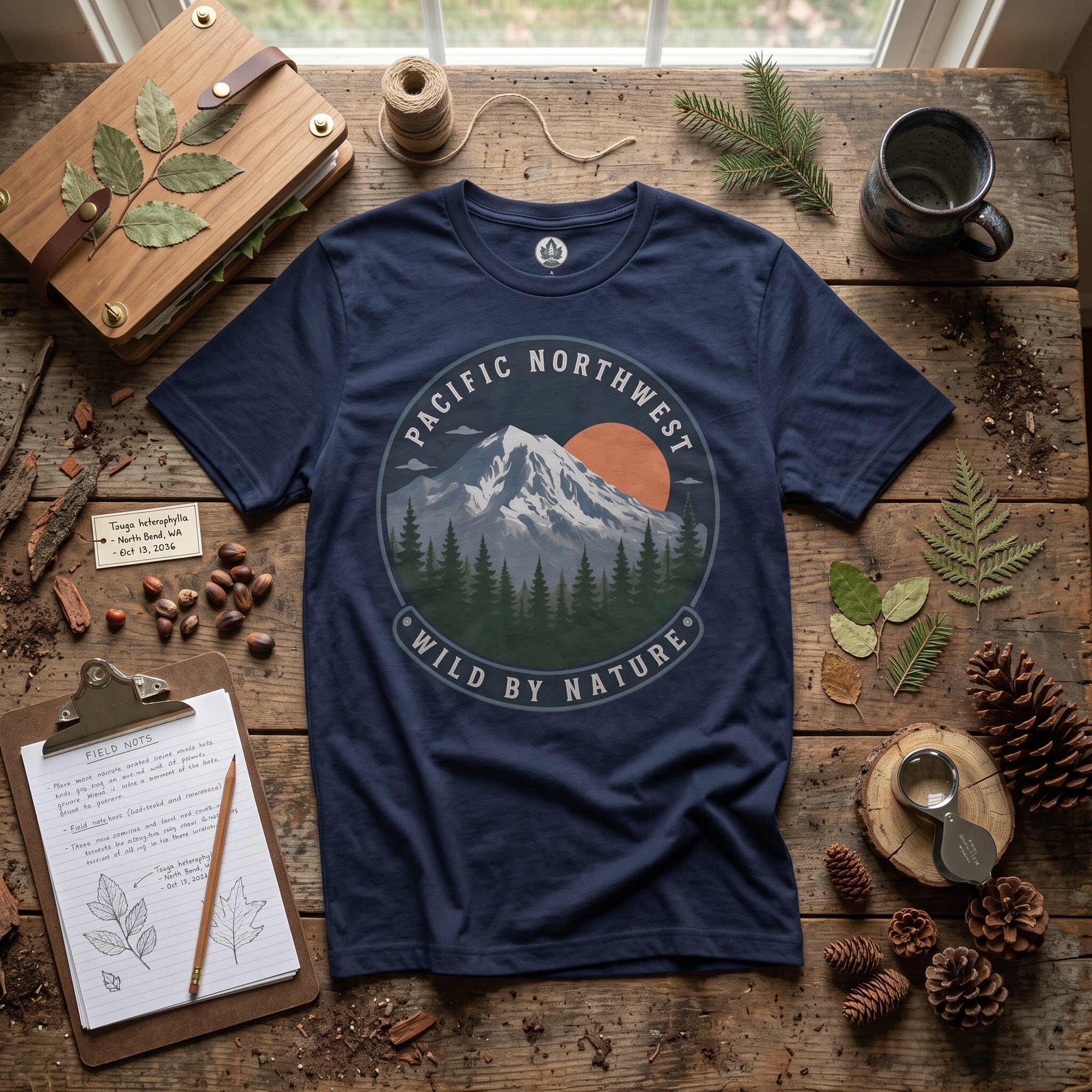 Pacific Northwest Mountain T‑Shirt — “Wild by Nature” Tee
