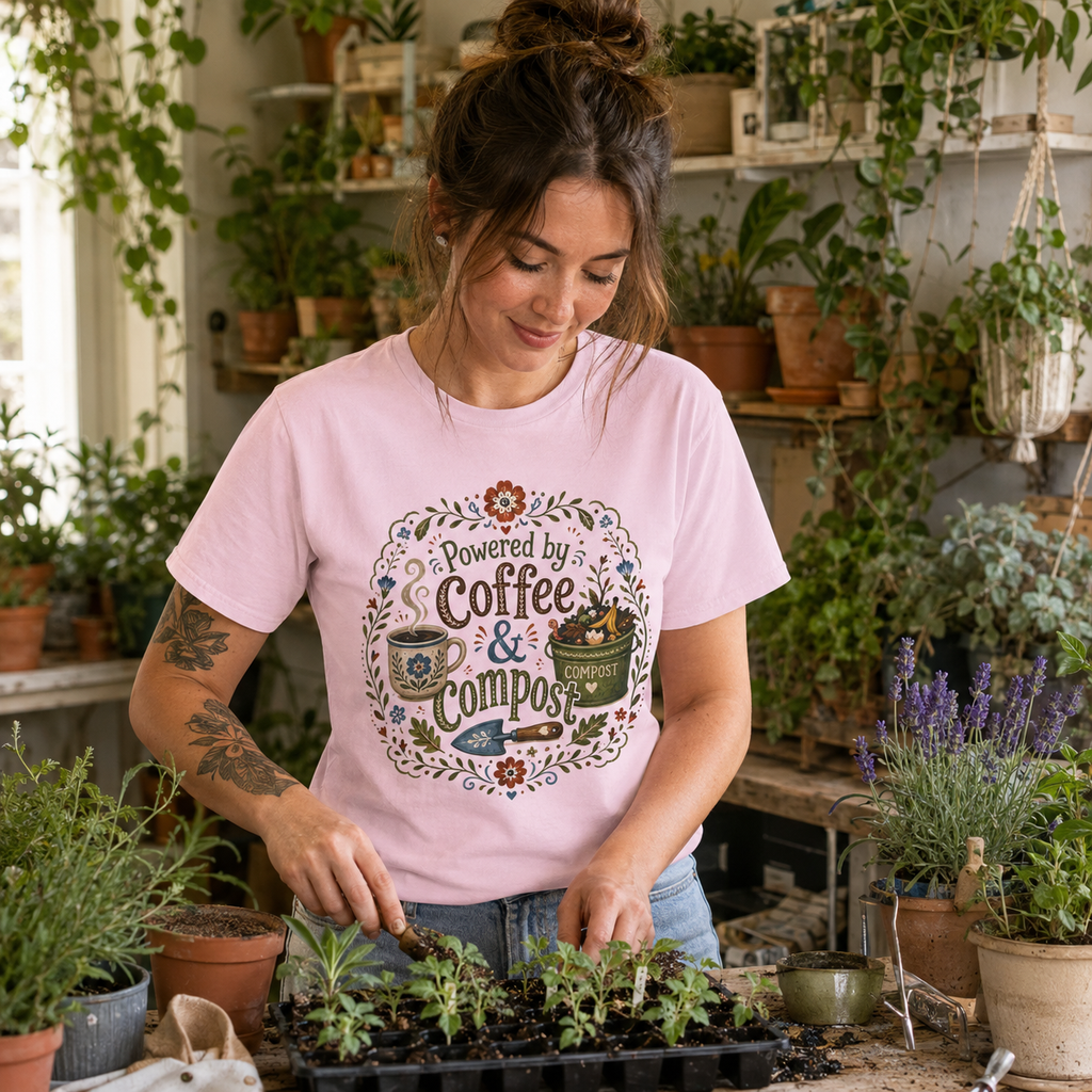 Powered by Coffee and Compost T‑Shirt