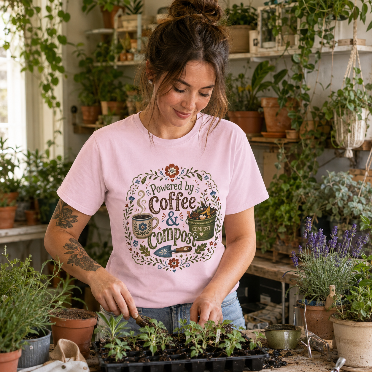 Powered by Coffee and Compost T‑Shirt