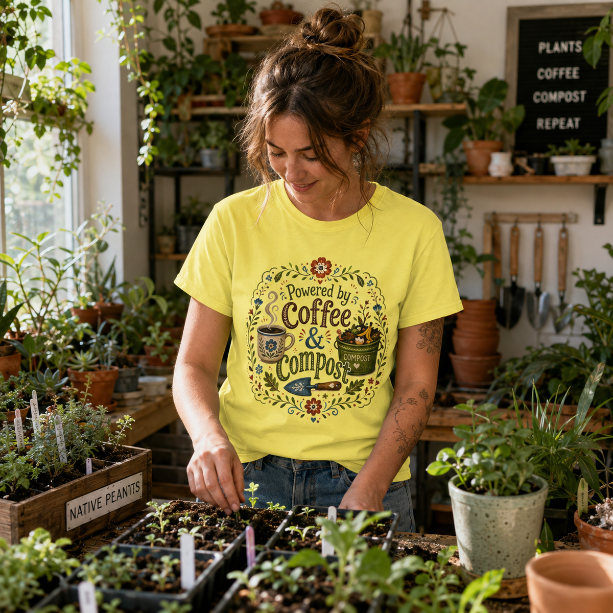 Powered by Coffee and Compost T‑Shirt
