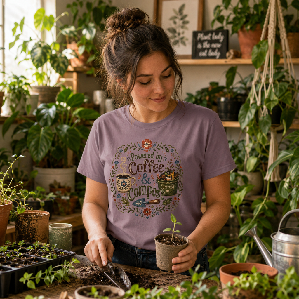 Powered by Coffee and Compost T‑Shirt