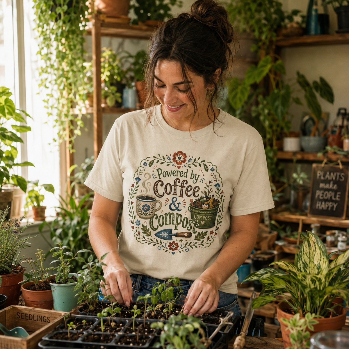 Powered by Coffee and Compost T‑Shirt
