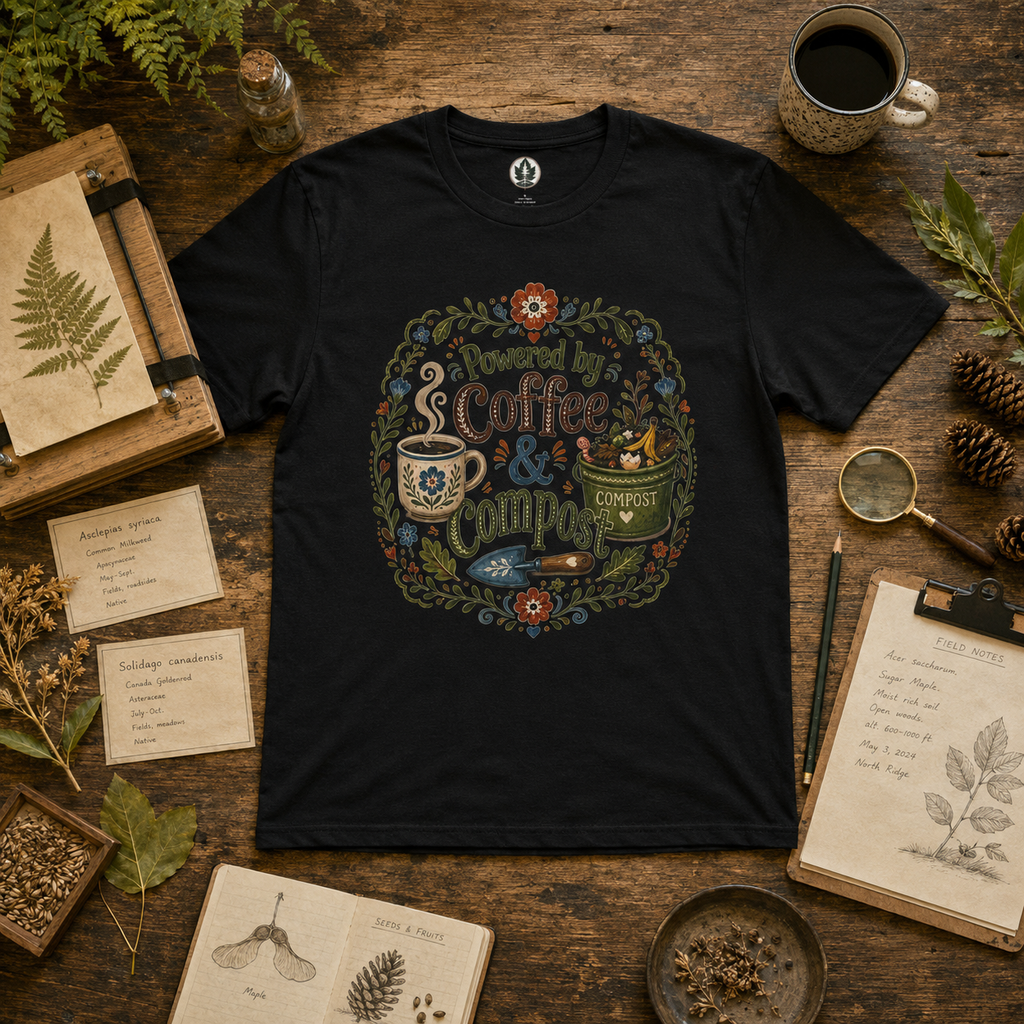 Powered by Coffee and Compost T‑Shirt